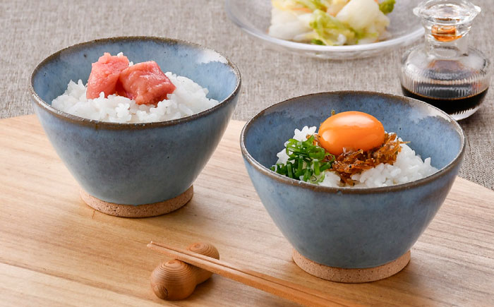 【波佐見焼】テラコッタ・BLUE 茶碗 2点セット【利左エ門窯】 [QB70]