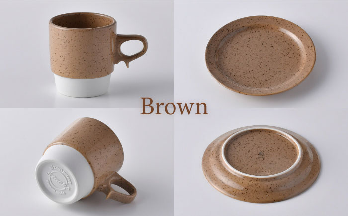 【波佐見焼】チョコチャンク マグカップ＆プレート 6点セット 食器 皿【トーエー】 [QC70]