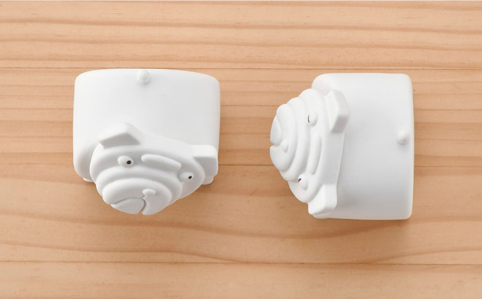 【波佐見焼】 置物 ・ブルドッグ（ペア）（無釉・つや無し） インテリア 陶器 雑貨 【アトリエやま】 [RE09]