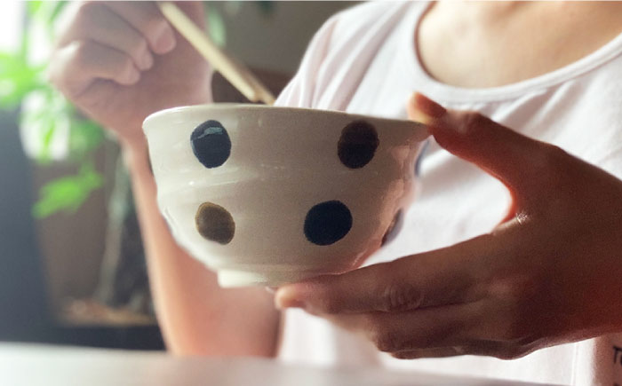 【波佐見焼】茶碗 ペアセット ドット柄【ROXY】 [SB108]