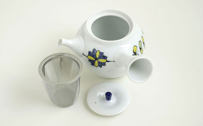 【波佐見焼】ペアティータイムセット 福ダリア・2色 ミニプレート プチカップ 姫急須【光和陶器】 [SC76]