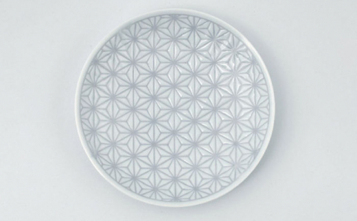 【波佐見焼】《限定カラー》麻の葉グレー プレート Mサイズ 5枚 【聖栄陶器】 [TG20]