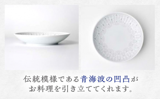 【波佐見焼】青海波グレー プレート Mサイズ 5個セット【聖栄陶器】 [TG28]