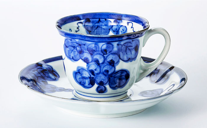 【波佐見焼】古伊万里青磁絵珈琲三ツ組珈琲碗皿揃 食器 カップ 【不二商店】 [UC07]