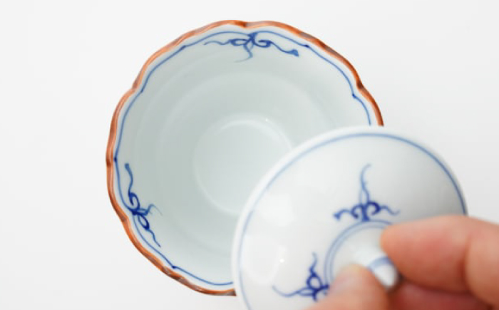 【波佐見焼】渕瓔珞（青） 桔梗渕杵型小吸物 2点セット【FOURGRACE】 [UG01]