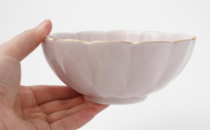 【波佐見焼】蓮型小鉢 ピンク（渕金） 2点セット 鍋取り鉢【FOURGRACE】 [UG02]