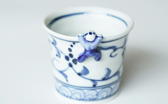 【波佐見焼】一閑人煎茶・そば猪口 藍唐草・木の実唐草 ペアセット【FOURGRACE】 [UG15]