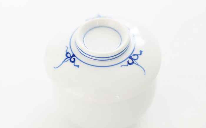 【波佐見焼】渕瓔珞（青）むし碗 2点セット【FOURGRACE】 [UG18]