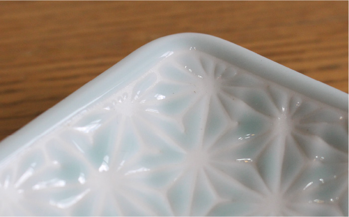 【波佐見焼】麻の葉シリーズ スクエア プレート （白磁・青磁） 6枚セット 角皿 小皿 【陶芸ゆたか】 [VA90]