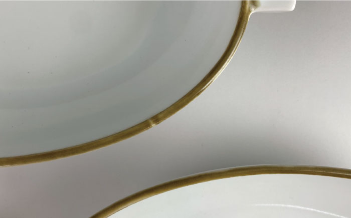 【波佐見焼】グラタン皿 大 ホワイト（藁白） 2枚セット カレー皿 パスタ皿 【和山】 [WB134]