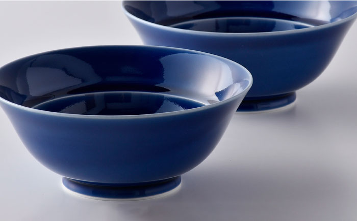 【波佐見焼】粋碗 どんぶり 茶碗 ブルー ペアセット【光春窯】 [XD65]