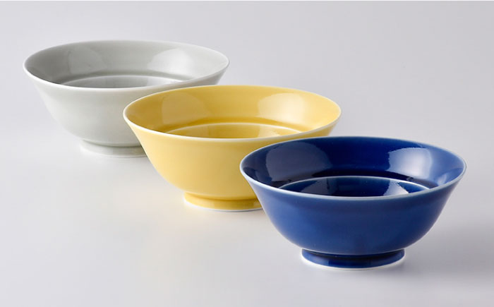 【波佐見焼】粋碗 どんぶり 茶碗 イエロー ペアセット【光春窯】 [XD67]