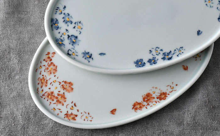 【波佐見焼】花散らし カップ&ソーサー ペアセット【一夢窯】 [XE10]