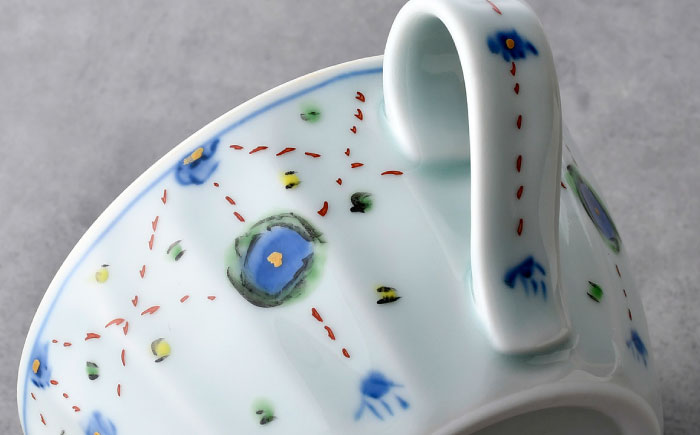 【波佐見焼】スープカップ 3点セット 丸紋・ヨーラク・タコ唐草【一夢窯】 [XE11]