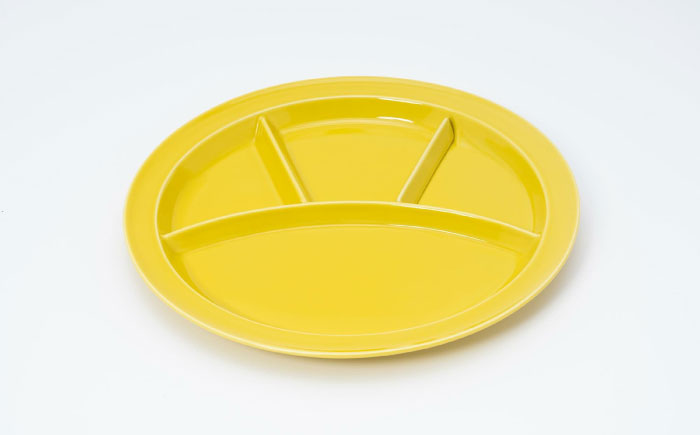 【波佐見焼】zen to ユザーン カレー皿 「仕切りが取れるカレー皿 yellow」2枚セット【中善】 [YE43]