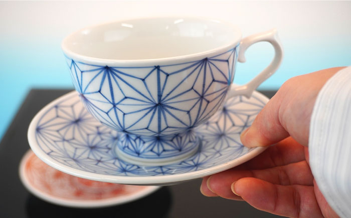 【波佐見焼】麻葉 ペア コーヒーカップ マグカップ スープマグ 陶器 【岩永製陶】 [ZD21]