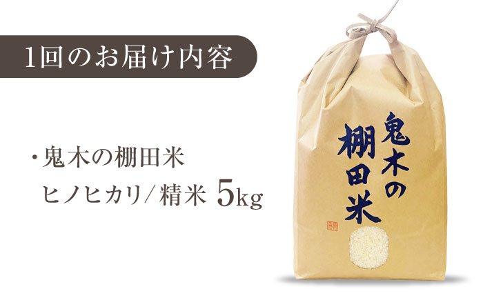 【鬼木の棚田米】【全3回定期便】 ヒノヒカリ 5kg 波佐見町産 【冨永米穀店】 [ZF20]