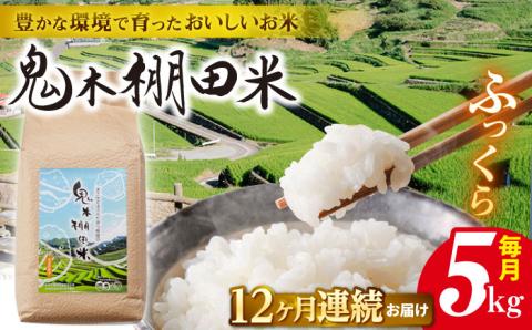 【令和7年度米】【全12回定期便】鬼木棚田米 5kg ×12回 計60kg【原田製茶】 [GA20]