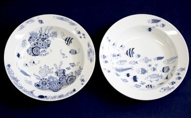 【波佐見焼】cocomarine　パスタ皿２枚組【natural69】【くらわんか】