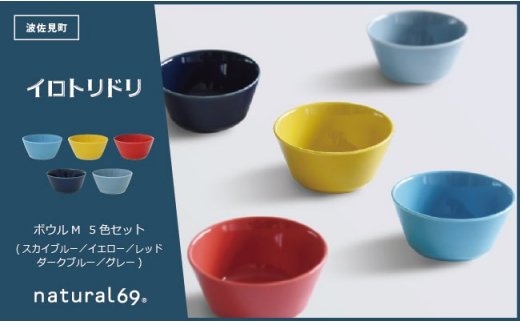 【波佐見焼】natural69 イロトリドリボウルM 5色セット [QA53]