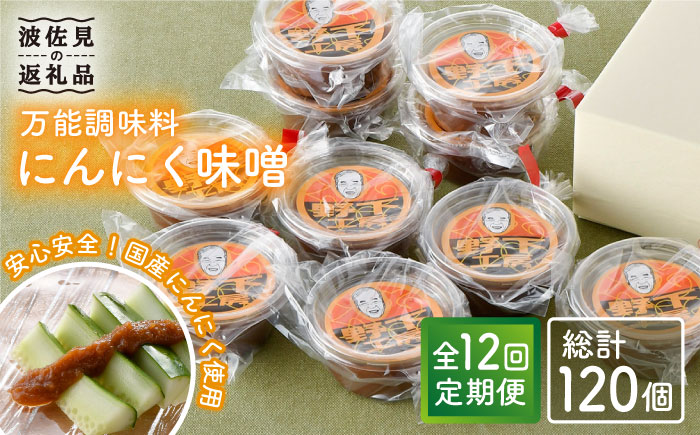 【全12回定期便】にんにく味噌 10個セット 国産【万能調味料】【野下上絵】 [LE20]