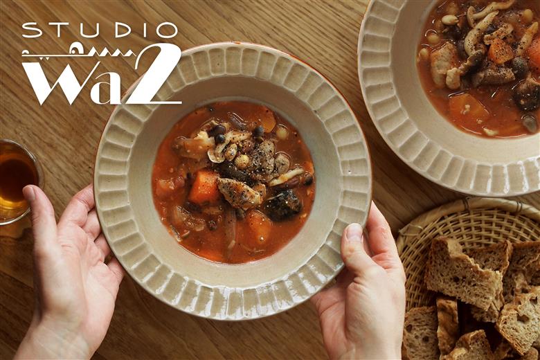 【波佐見焼】SHINOGI 7寸パスタ皿 2点セット 黄瀬戸【studio wani】 [MB59]