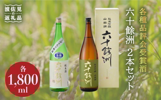 【2026年1月中旬以降順次発送】六十餘洲 2本セット 純米吟醸 ・しぼりたて純米生原酒（各1,800ml） 日本酒 飲み比べ  【今里酒造】[SA14]