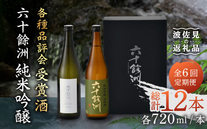 【全6回定期便】六十餘洲 純米吟醸/純米吟醸HASAMI2本セット （各720ml）【今里酒店】 [SA28]