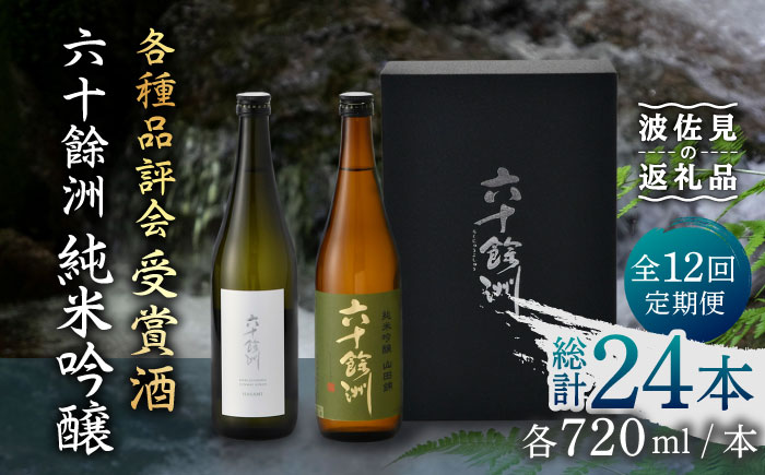 【全12回定期便】六十餘洲 純米吟醸/純米吟醸HASAMI2本セット （各720ml）【今里酒店】 [SA29]