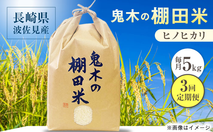 【鬼木の棚田米】【全3回定期便】 ヒノヒカリ 5kg 波佐見町産 【冨永米穀店】 [ZF20]