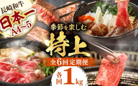 [全6回][内閣総理大臣賞受賞!]長崎和牛 毎月お届けセット1kg×6回 [YA20] 肉 牛肉 ロース サーロイン ステーキ レモンステーキ 定期便