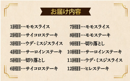 【全12回定期便】【希少部位】ヒレ入り！ 長崎和牛お肉大好き 定期便 【有限会社肉の相川】 12回 定期便 [DAR039]