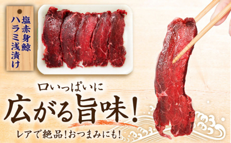 【年内配送】【旨味たっぷり】鯨2種セット 600g（塩赤身鯨 ハラミ浅漬け 300g 塩鯨炙り用脂筋肉 300g）鯨 鯨 [DBM011]