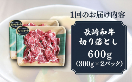 【12回定期便】小分けで使いやすい！ 長崎和牛 切り落とし 600g（300g×2） 切り落とし [DBL025]