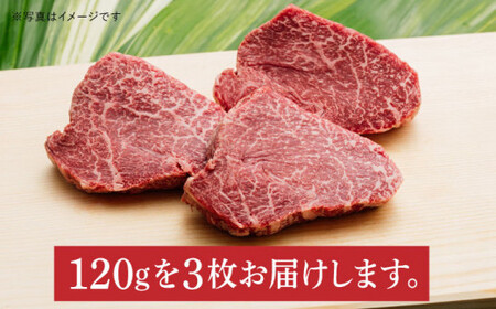 【 A5ランク 】 長崎和牛 モモステーキ 120g×3枚 《小値賀町》【有限会社肉の相川】  肉 和牛 牛肉 黒毛和牛 モモ ステーキ BBQ 贅沢 お祝い あいかわ  [DAR026]