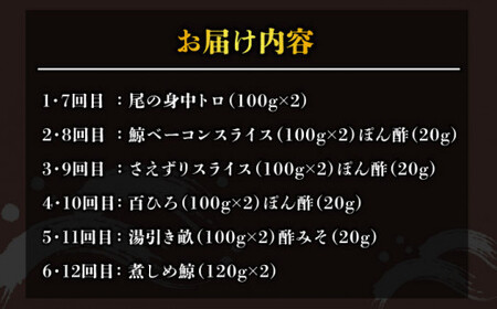 【12回定期便】月1回お届け！鯨の王道6種セット くじら 定期便 小値賀町 /中島（鯨）商店   [DBM009]