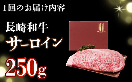 【全6回定期便】【A4～A5】長崎和牛サーロインステーキ　250g（250g×1枚）【株式会社 MEAT PLUS】  [DBS083]