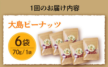 【全6回定期便】大島ピーナッツ 70g×6袋 長崎県 小値賀町 大島 【神川農園】   [DBT013]