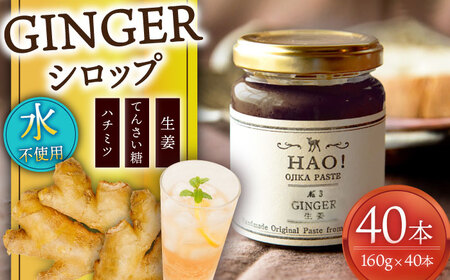 【 大容量 】HAO！ジンジャーシロップ 40本（160g/本） 《小値賀町担い手公社》  ジンジャー 生姜 ジンジャーエール シロップ スパイス 常温  [DAA025]