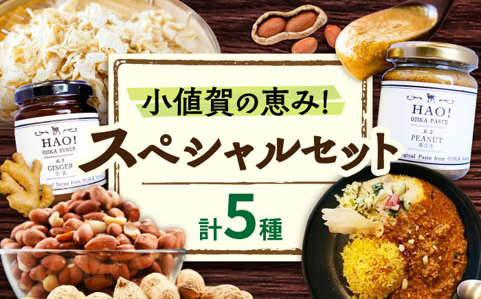 小値賀の恵み！スペシャルセット/ ピーナッツペースト ピーナッツカレーセット ジンジャーシロップ 切干大根70g 各2個 むき身落花生 3袋 贈答 【小値賀町】《小値賀町担い手公社》  [DAA056]