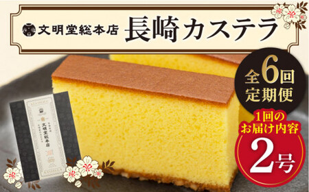 【全6回定期便】 長崎 カステラ 580g（10切入×2本）《文明堂総本店》  [DBF003]
