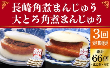 【全3回定期便】長崎 角煮まんじゅう 12個 （箱）・ 大とろ角煮まんじゅう 10個 （箱）＜岩崎本舗＞  角煮まんじゅう 角煮まんじゅう [DBG013]