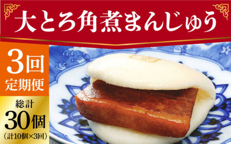 【全3回定期便】 長崎 大とろ角煮まんじゅう 10個 ＜岩崎本舗＞  角煮まんじゅう 角煮まんじゅう [DBG043]