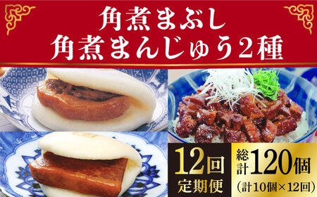 【12回定期便】＜月替り！＞ 長崎角煮まんじゅう＋大とろ角煮まんじゅう（各5個）・長崎角煮まんじゅう＋角煮まぶし（各5個）角煮まん 豚角煮 冷凍    [DBG073]