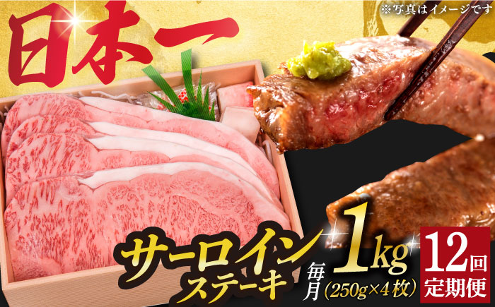 【12回定期便】長崎和牛A5特選 サーロインステーキ 4枚 計1kg 小値賀町【株式会社OGAWA】 [DBJ017]