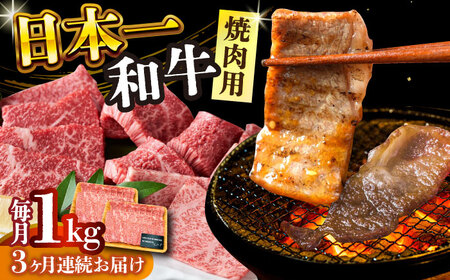 【全3回定期便】【A4～A5】長崎和牛焼肉用　1kg（500g×2p）【株式会社 MEAT PLUS】焼肉  [DBS038]