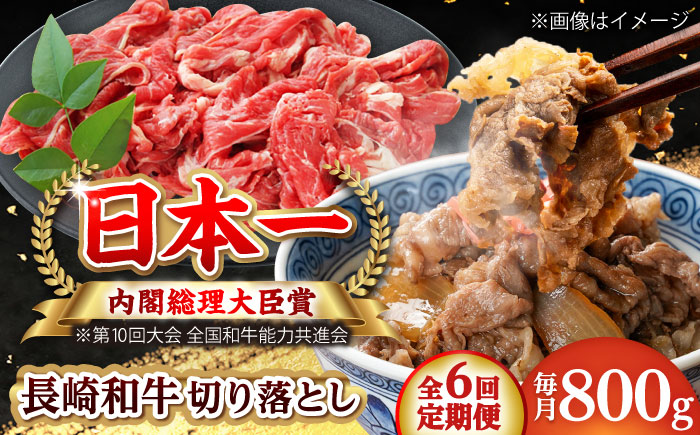 【全6回定期便】長崎和牛 切り落とし 総計4.8kg （約800g/回）【ながさき西海農業協同組合】 [DBV033] [DBV033]