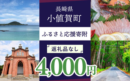 【返礼品なし】長崎県小値賀町 ふるさと応援寄附金（4,000円分）   [DYZ003]