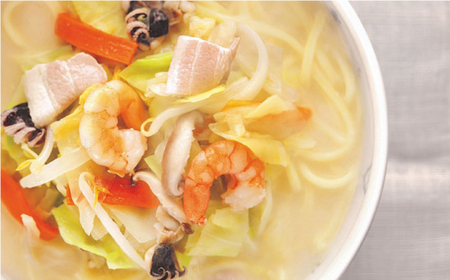 【具材付き】長崎ちゃんぽん5食・角煮まんじゅう5個　詰合せ＜みろく屋＞ [QBP045] [QBP045]