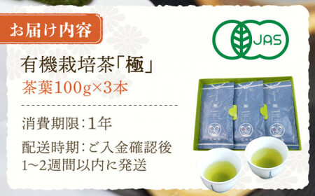 【1番茶の濃厚な旨味！】さざの 有機栽培茶 極 100g×3本【宝緑園】 [QAH005] [QAH005]